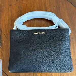 Michael Kors Trisha Black Pebbled Leather Tote